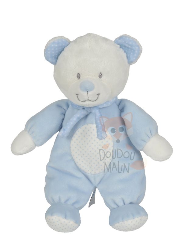  milk soft toy blue bear white star 